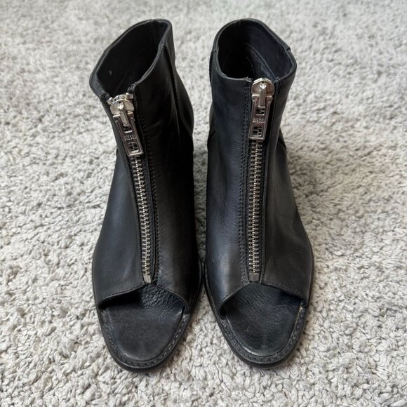 Diesel Chelsea Show Cox Booties Open Toe Zipper Boot Heel Womens 38 - Picture 3 of 11